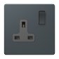 13A 1GANG SWITCH SOCKET SPRUCE BLUE ADMORE