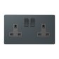 13A 2GANG SWITCH SOCKET SPRUCE  BLUEADMORE