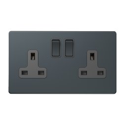 13A 2GANG SWITCH SOCKET SPRUCE  BLUEADMORE